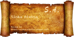 Sinka Aletta névjegykártya