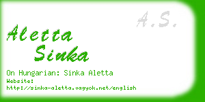 aletta sinka business card